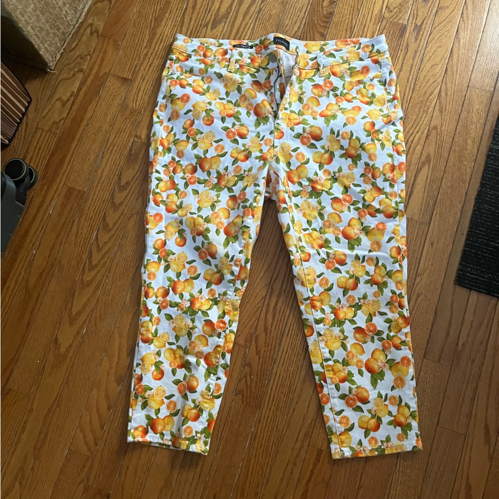 Talbots orange print skinny jeans/jeggings 
Size 18w
